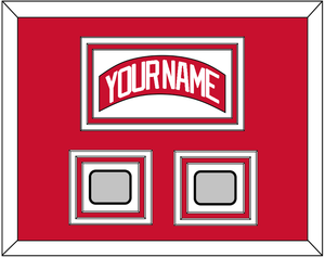 Detroit Nameplate & 2 Stanley Cup Finals Patch - Home Red (2007-2017) - Triple Mat 1