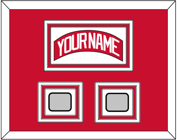 Detroit Nameplate & 2 Stanley Cup Finals Patch - Home Red (2007-2017) - Triple Mat 1