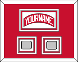 Detroit Nameplate & 2 Stanley Cup Finals Patch - Road Red (1997-2007) - Triple Mat 1