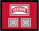 Detroit Nameplate & 2 Stanley Cup Finals Patch - Home Red (2007-2017) - Triple Mat 1