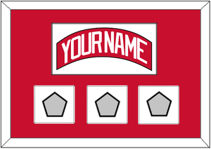 Detroit Nameplate & 1997, 1998 & 2002 Stanley Cup Finals Jersey Patches - Road Red (1997-2007) - Single Mat 1