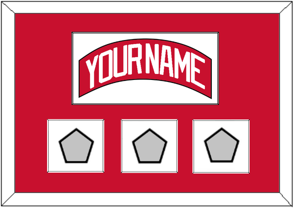 Detroit Nameplate & 1997, 1998 & 2002 Stanley Cup Finals Jersey Patches - Road Red (1997-2007) - Single Mat 1