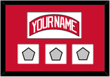 Detroit Nameplate & 1997, 1998 & 2002 Stanley Cup Finals Jersey Patches - Road Red (1997-2007) - Single Mat 1