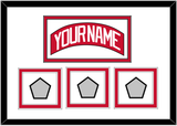 Detroit Nameplate & 1997, 1998 & 2002 Stanley Cup Finals Jersey Patches - Road Red (1997-2007) - Double Mat 1