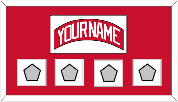 Detroit Nameplate & 4 Stanley Cup Finals Jersey Patches - Road Red (1997-2007) - Single Mat 1