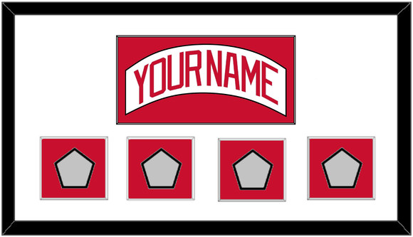 Detroit Nameplate & 4 Stanley Cup Finals Jersey Patches - Home White (1997-2007) - Single Mat 1