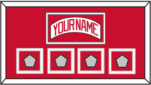 Detroit Nameplate & 4 Stanley Cup Finals Jersey Patches - Home White (1997-2007) - Double Mat 1