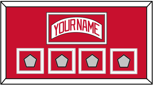 Detroit Nameplate & 4 Stanley Cup Finals Jersey Patches - Home White (1997-2007) - Double Mat 1