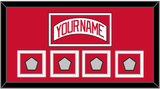 Detroit Nameplate & 4 Stanley Cup Finals Jersey Patches - Home White (1997-2007) - Double Mat 1