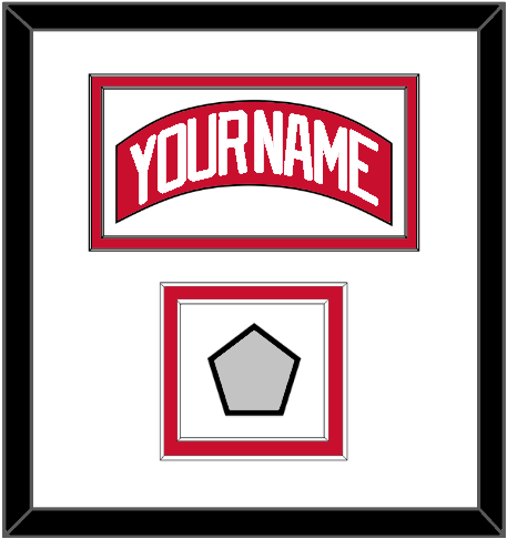 Detroit Nameplate & Stanley Cup Finals Patch - Road Red (1997-2007) - Double Mat 1