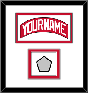 Detroit Nameplate & 2008 Stanley Cup Champions Patch - Home Red (2007-2017) - Double Mat 1