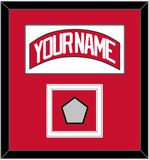 Detroit Nameplate & Stanley Cup Finals Patch - Road Red (1997-2007) - Double Mat 2