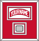 Detroit Nameplate & 2008 Stanley Cup Champions Patch - Home Red (2007-2017) - Triple Mat 1