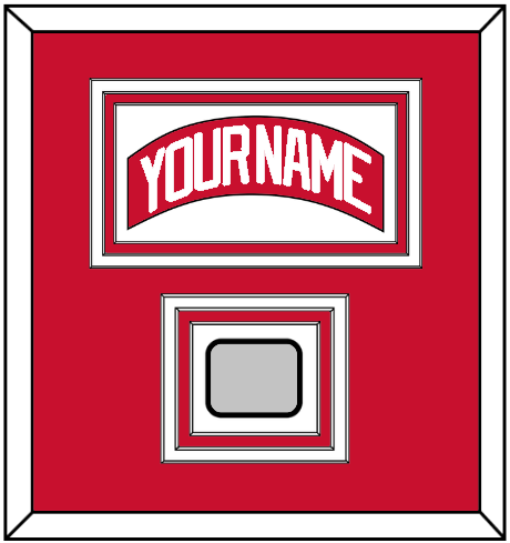 Detroit Nameplate & Stanley Cup Finals Patch - Road Red (1997-2007) - Triple Mat 1