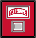 Detroit Nameplate & Stanley Cup Finals Patch - Road Red (1997-2007) - Triple Mat 1