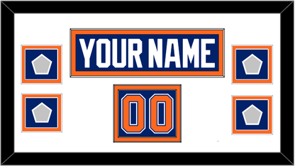 Edmonton Nameplate, Number (Shoulder) & 4 Stanley Cup Champions Patches - Road Blue (1981-1994) - Signature Tier 1