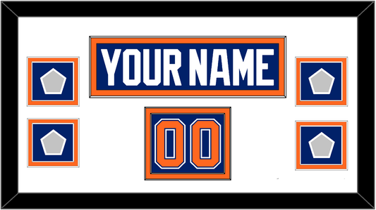 Edmonton Nameplate, Number (Shoulder) & 4 Stanley Cup Champions Patches - Road Blue (1981-1994) - Signature Tier 1