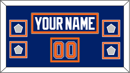 Edmonton Nameplate, Number (Shoulder) & 4 Stanley Cup Champions Patches - Road Blue (1981-1994) - Signature Tier 2
