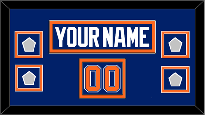 Edmonton Nameplate, Number (Shoulder) & 4 Stanley Cup Champions Patches - Road Blue (1981-1994) - Signature Tier 2