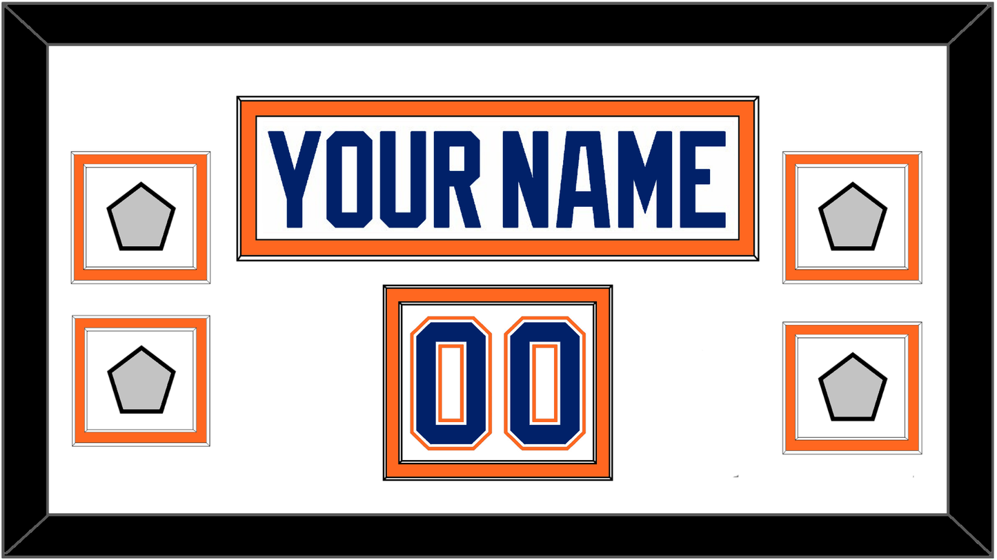 Edmonton Nameplate, Number (Shoulder) & 4 Stanley Cup Champions Patches - Home White (1981-1994) - Signature Tier 1
