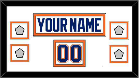 Edmonton Nameplate, Number (Shoulder) & 4 Stanley Cup Champions Patches - Home White (1981-1994) - Signature Tier 1