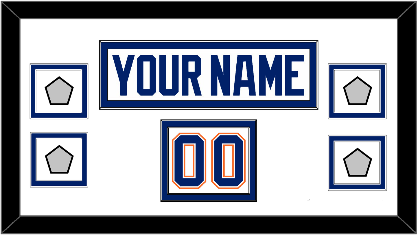 Edmonton Nameplate, Number (Shoulder) & 4 Stanley Cup Champions Patches - Home White (1981-1994) - Signature Tier 2