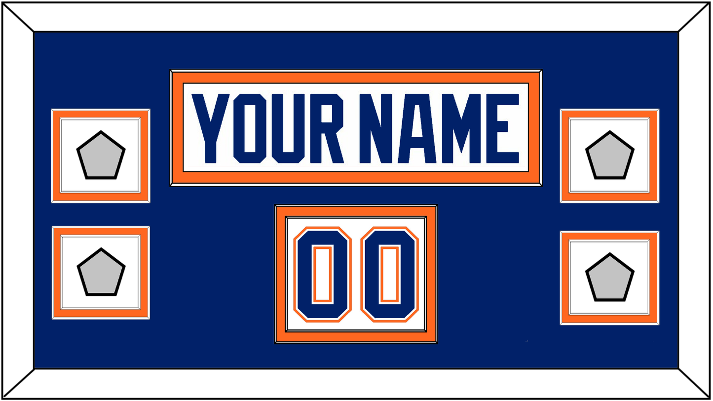 Edmonton Nameplate, Number (Shoulder) & 4 Stanley Cup Champions Patches - Home White (1981-1994) - Signature Tier 3