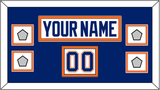 Edmonton Nameplate, Number (Shoulder) & 4 Stanley Cup Champions Patches - Home White (1981-1994) - Double Mat 3