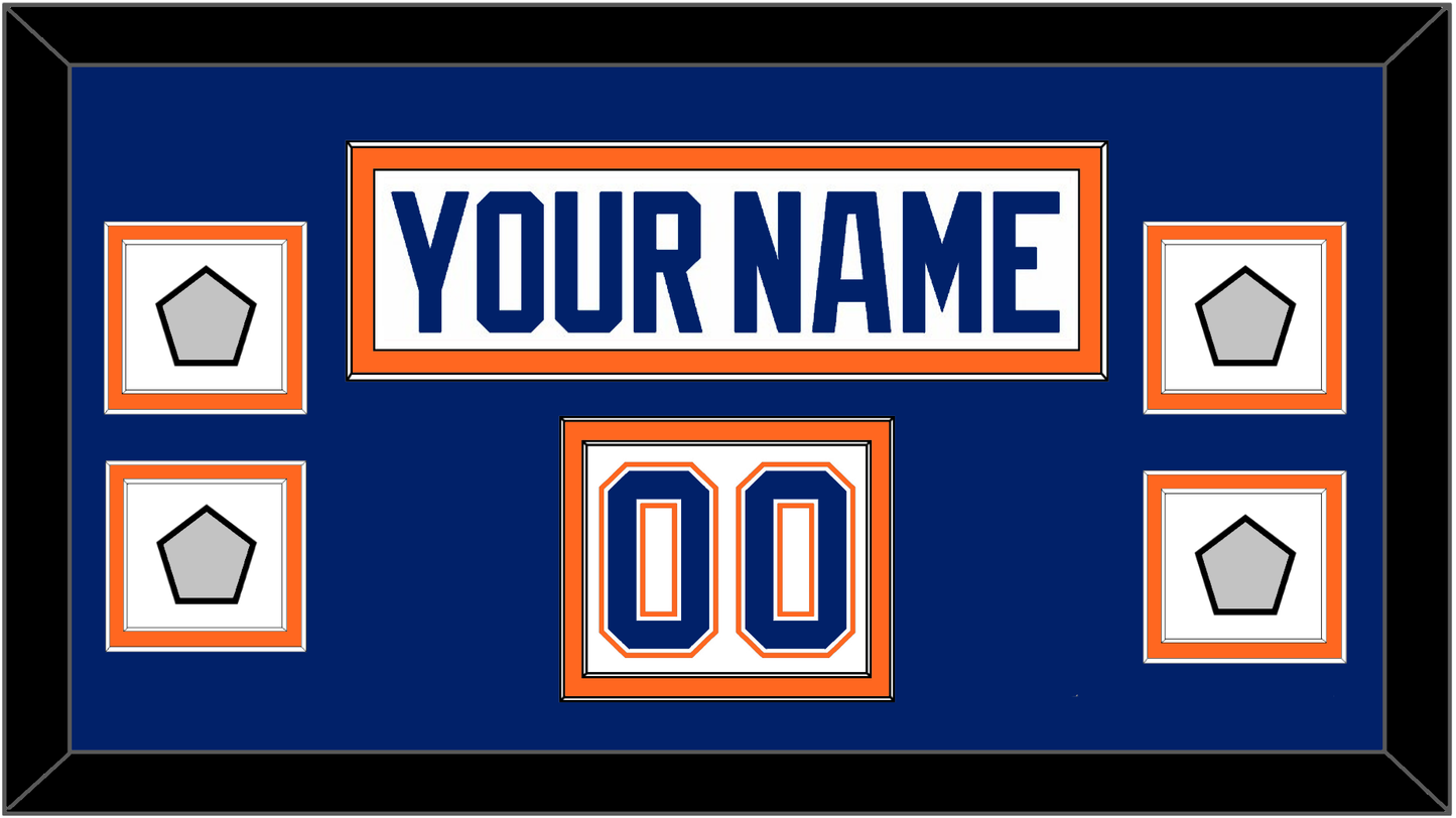 Edmonton Nameplate, Number (Shoulder) & 4 Stanley Cup Champions Patches - Home White (1981-1994) - Signature Tier 3