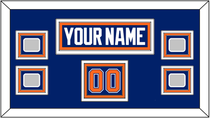 Edmonton Nameplate, Number (Shoulder) & 4 Stanley Cup Champions Patches - Road Blue (1981-1994) - Premier Tier 2
