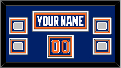 Edmonton Nameplate, Number (Shoulder) & 4 Stanley Cup Champions Patches - Road Blue (1981-1994) - Premier Tier 2