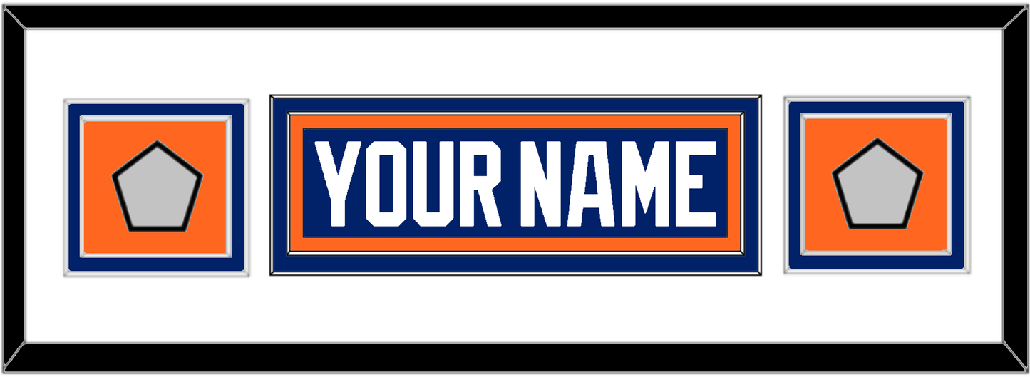 Edmonton Nameplate & 2 Stanley Cup Champions Patches - Road Blue (1981-1994) - Signature Tier 3