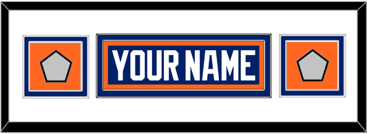 Edmonton Nameplate & 2 Stanley Cup Champions Patches - Road Blue (1981-1994) - Signature Tier 3
