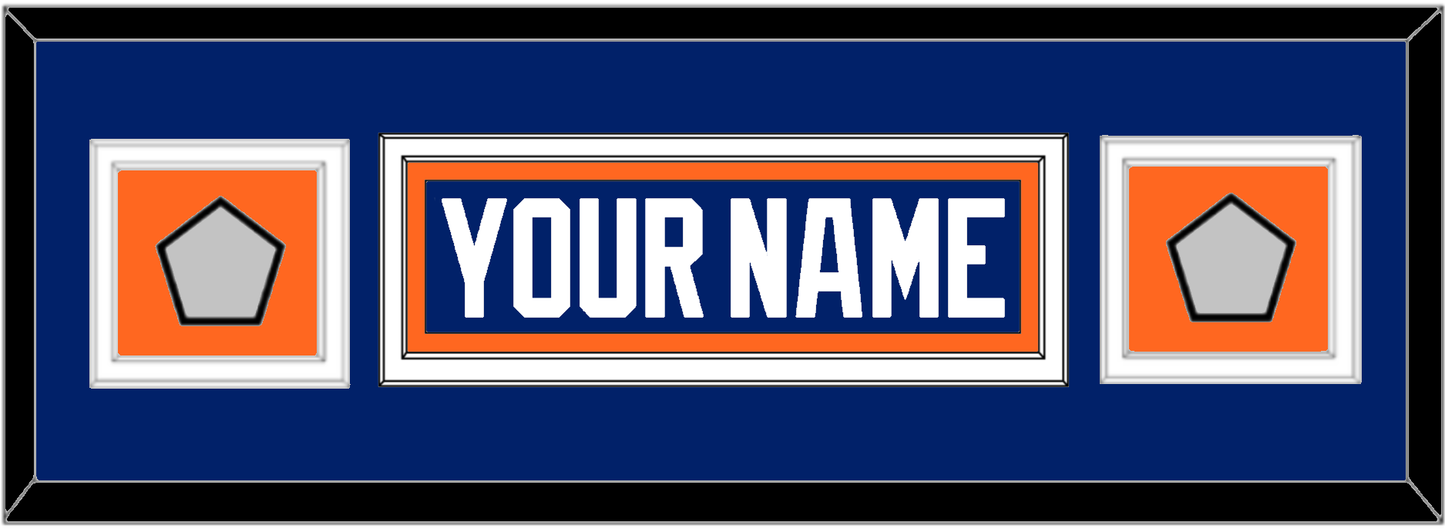 Edmonton Nameplate & 2 Stanley Cup Champions Patches - Road Blue (1981-1994) - Signature Tier 4