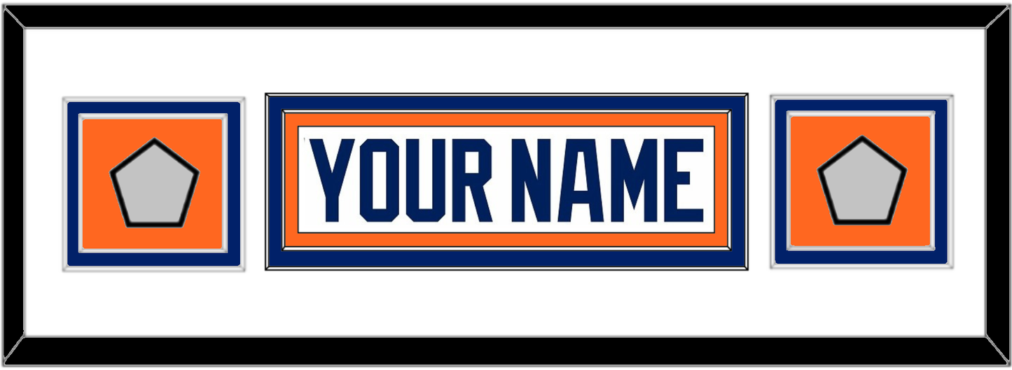 Edmonton Nameplate & 2 Stanley Cup Champions Patches - Home White (1981-1994) - Signature Tier 4