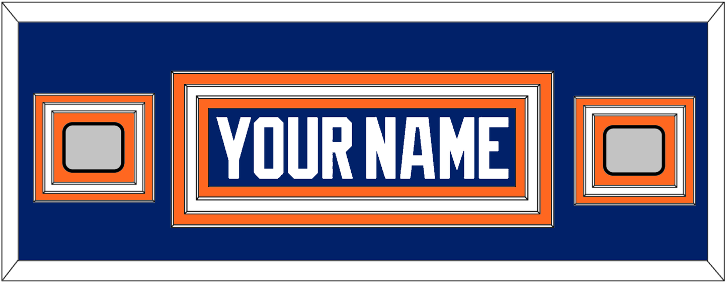 Edmonton Nameplate & 2 Stanley Cup Champions Patches - Road Blue (1981-1994) - Premier Tier 2