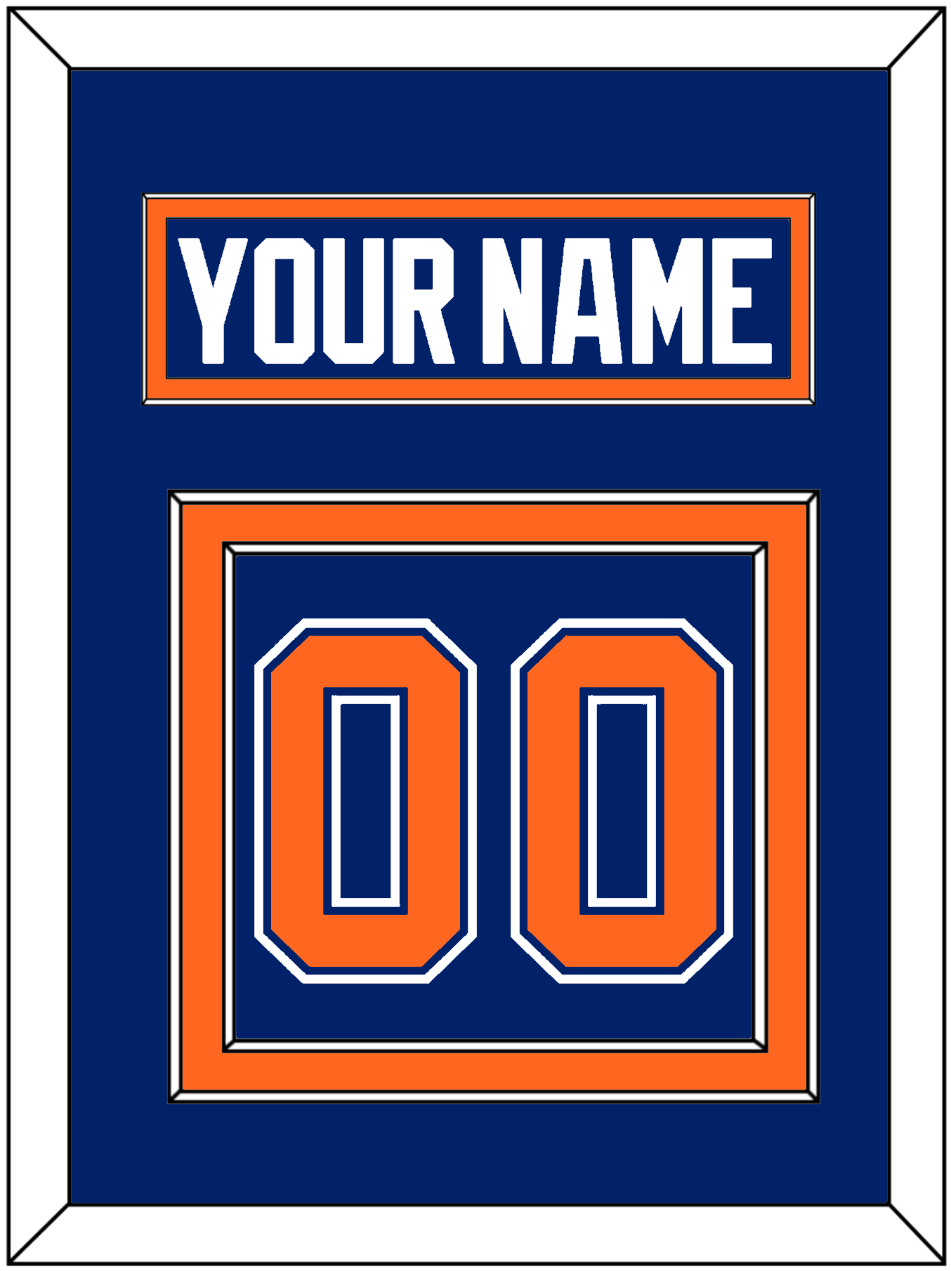 Edmonton Nameplate & Number (Back) - Road Blue (1981-1994) - Signature Tier 2