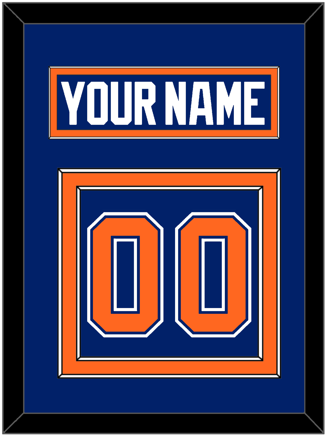 Edmonton Nameplate & Number (Back) - Road Blue (1981-1994) - Signature Tier 2