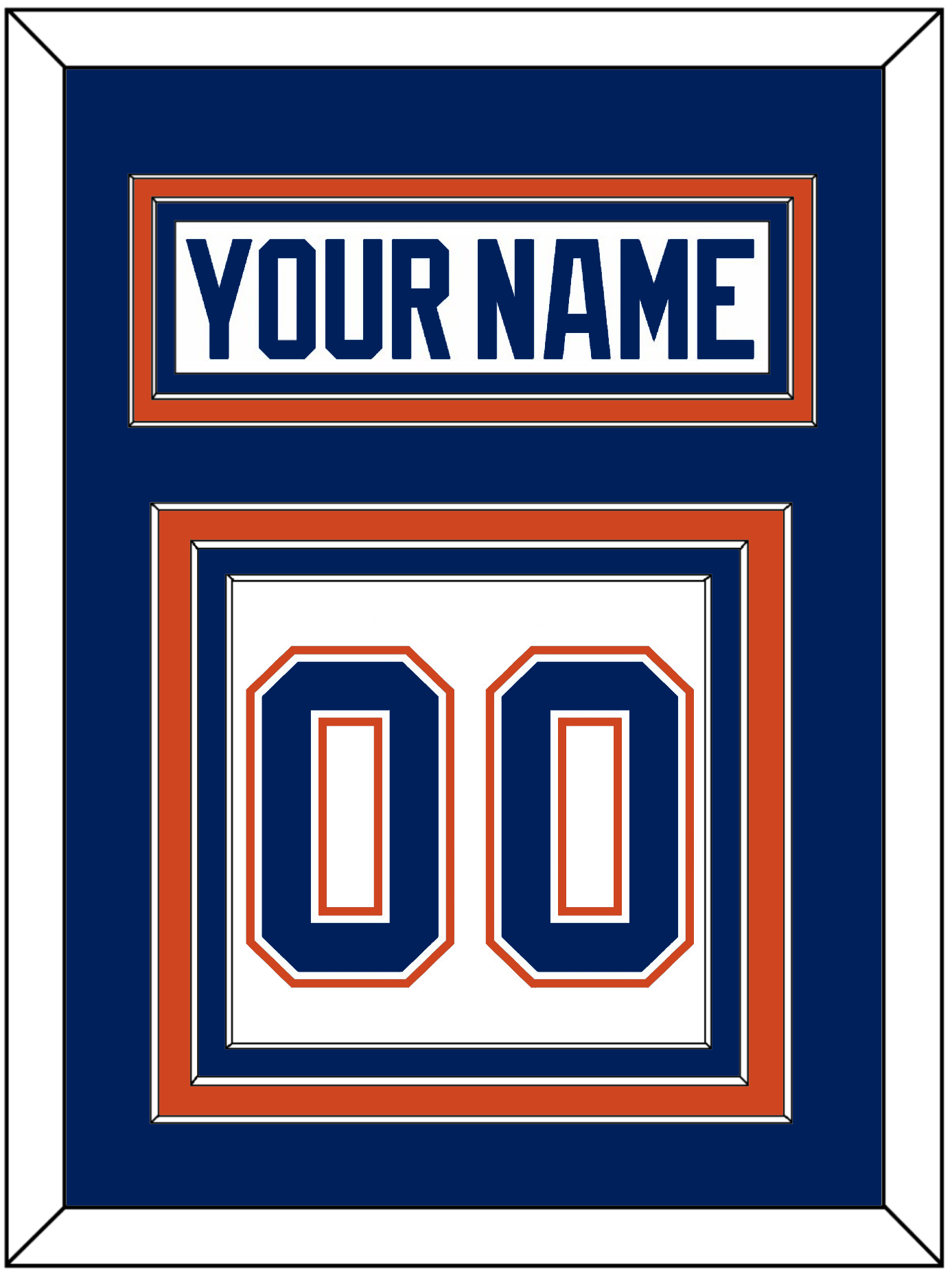 Edmonton Nameplate & Number (Back) - Road White - Premier Tier 2