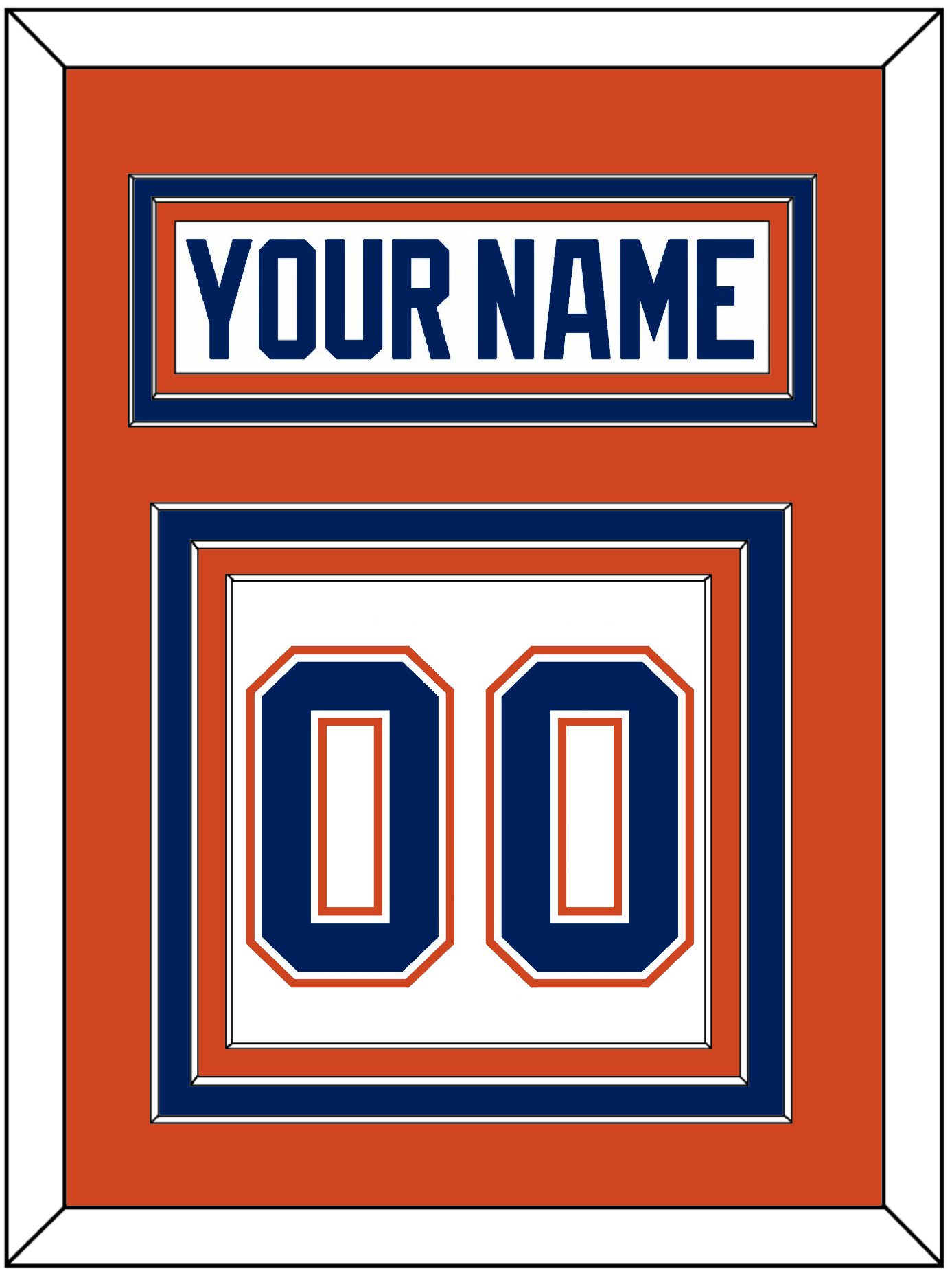 Edmonton Nameplate & Number (Back) - Road White - Premier Tier 3