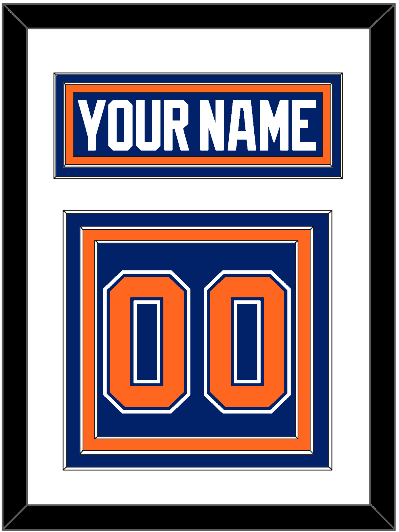 Edmonton Nameplate & Number (Back) - Road Blue (1981-1994) - Premier Tier 1