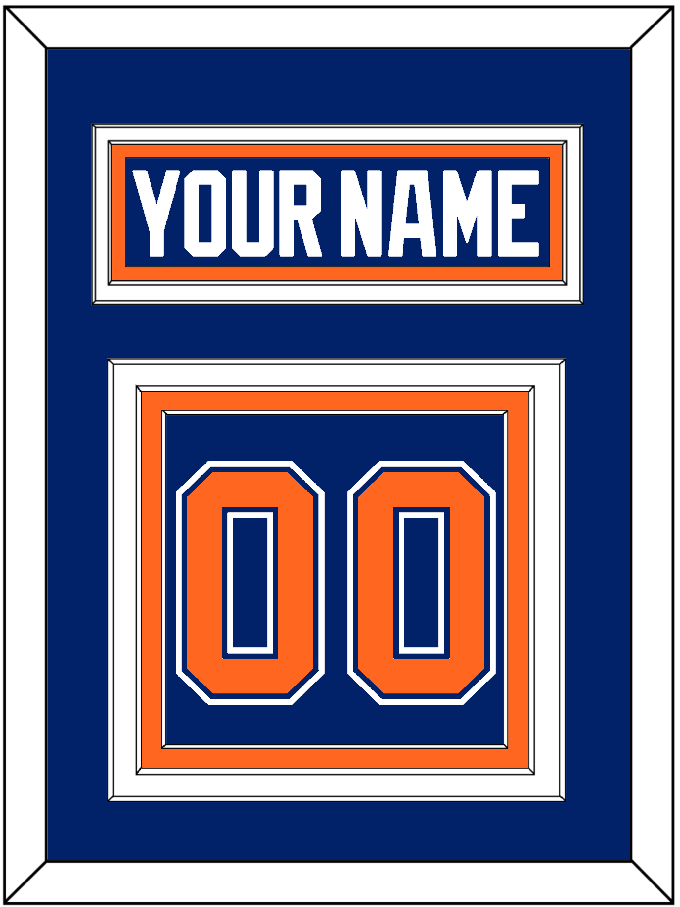 Edmonton Nameplate & Number (Back) - Road Blue (1981-1994) - Premier Tier 2