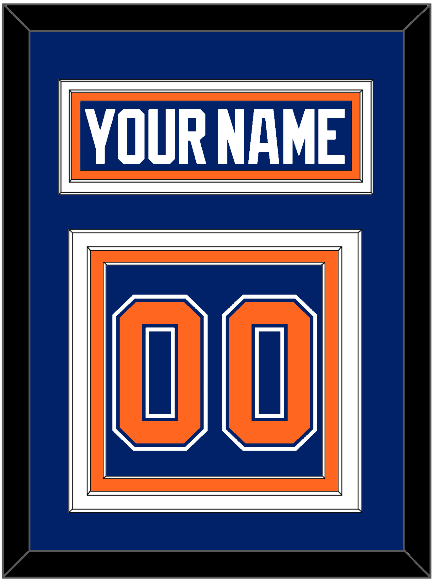 Edmonton Nameplate & Number (Back) - Road Blue (1981-1994) - Premier Tier 2