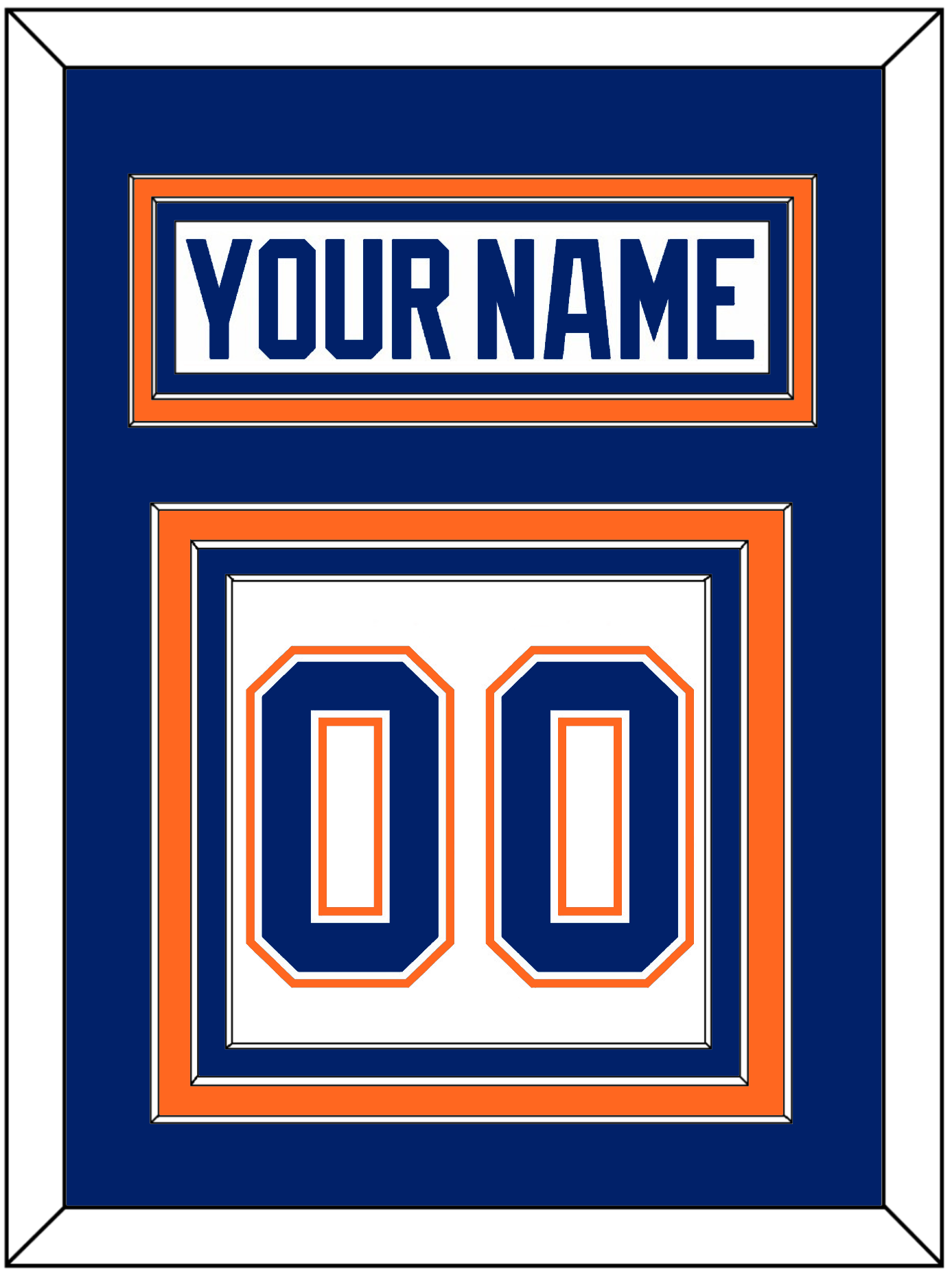 Edmonton Nameplate & Number (Back) - Home White (1981-1994) - Premier Tier 2