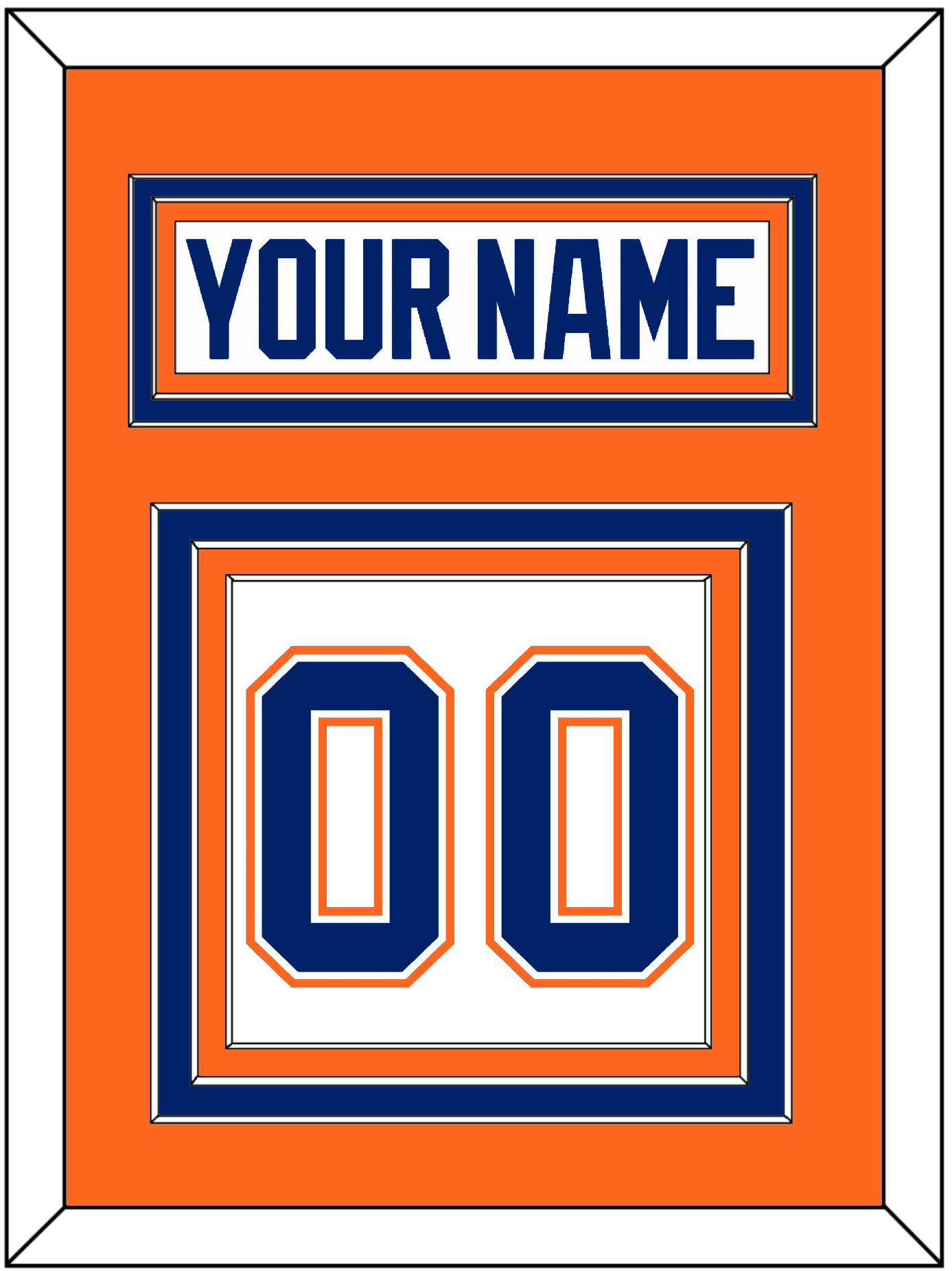 Edmonton Nameplate & Number (Back) - Home White (1981-1994) - Premier Tier 3
