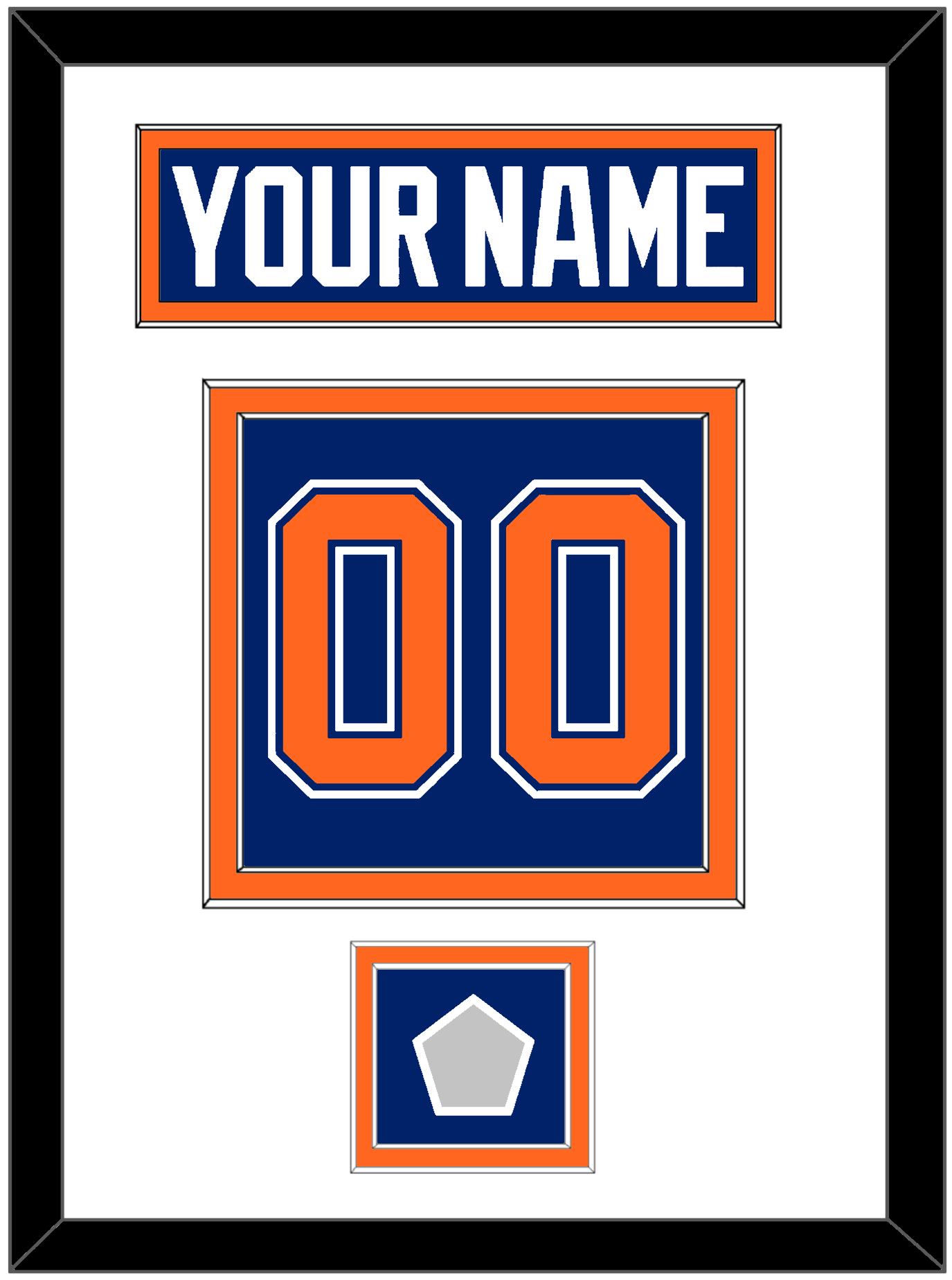 Edmonton Nameplate & Number (Back) With Stanley Cup Champions Patch - Road Blue (1981-1994) - Signature Tier 1