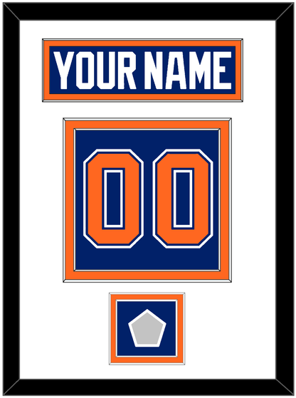 Edmonton Nameplate & Number (Back) With Stanley Cup Champions Patch - Road Blue (1981-1994) - Signature Tier 1