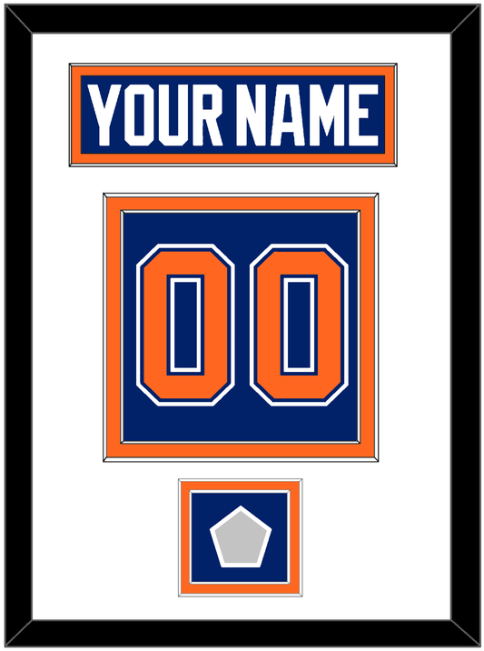 Edmonton Nameplate & Number (Back) With Stanley Cup Champions Patch - Road Blue (1981-1994) - Signature Tier 1