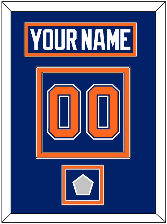 Edmonton Nameplate & Number (Back) With Stanley Cup Champions Patch - Road Blue (1981-1994) - Signature Tier 2