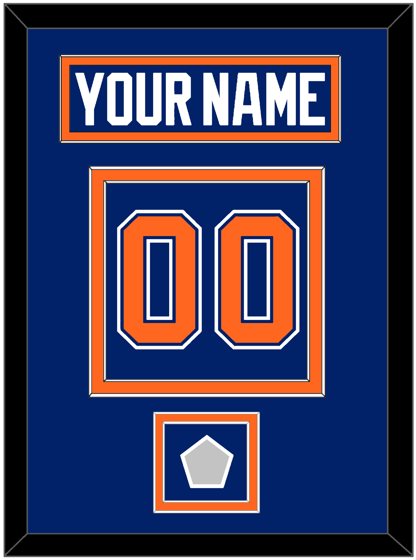 Edmonton Nameplate & Number (Back) With 1990 Stanley Cup Finals Patch - Road Blue (1981-1994) - Signature Tier 2